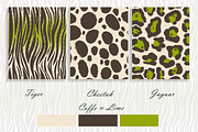Wild Animal Prints Set Coffe & Lime, a Pattern Graphic by Oksana Dovhopol Art (Thumbnail 8 of 19)