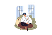 Freelance workers working online set, a Person Illustration by PaperTrident (Thumbnail 7 of 9)