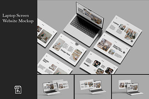 Laptop Screen Website Mockup