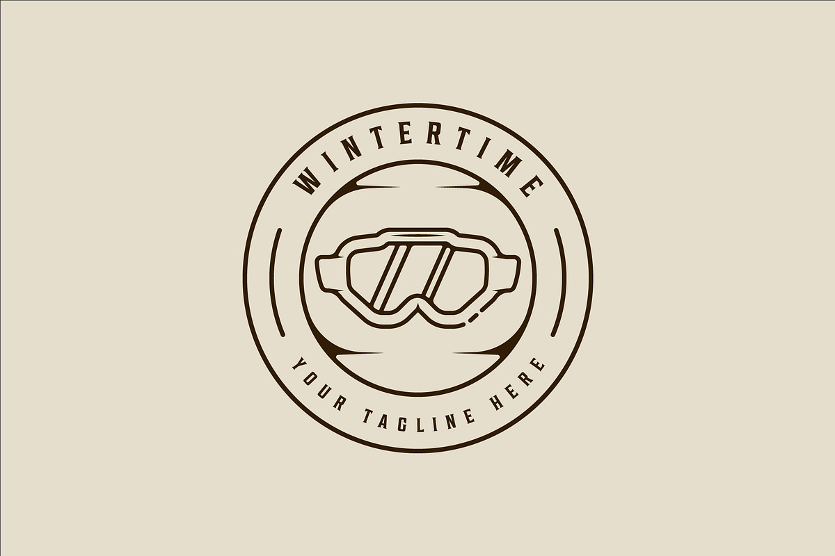 winter goggles logo vector line art, a Branding & Logo Template by zyxroun shop