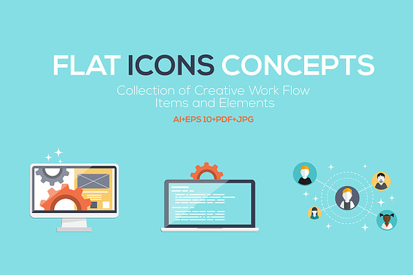 Set of Flat Design Concepts Icons preview 3