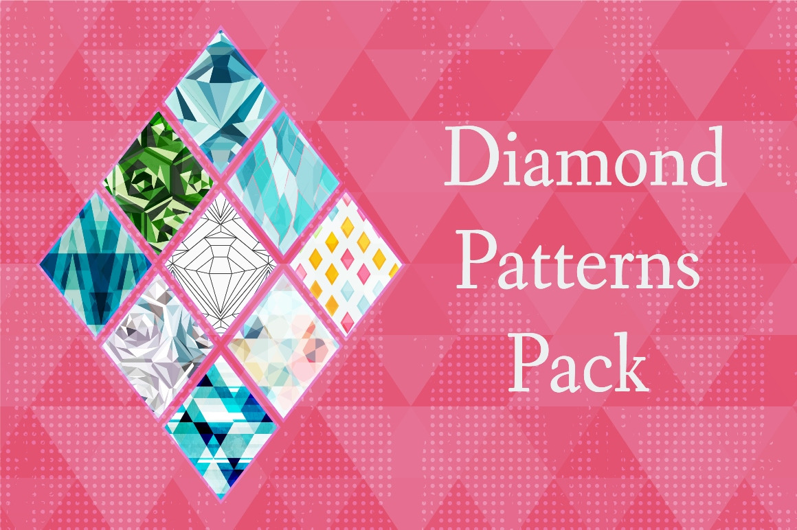 Diamond vector patterns pack, a Pattern Graphic by Gudiny