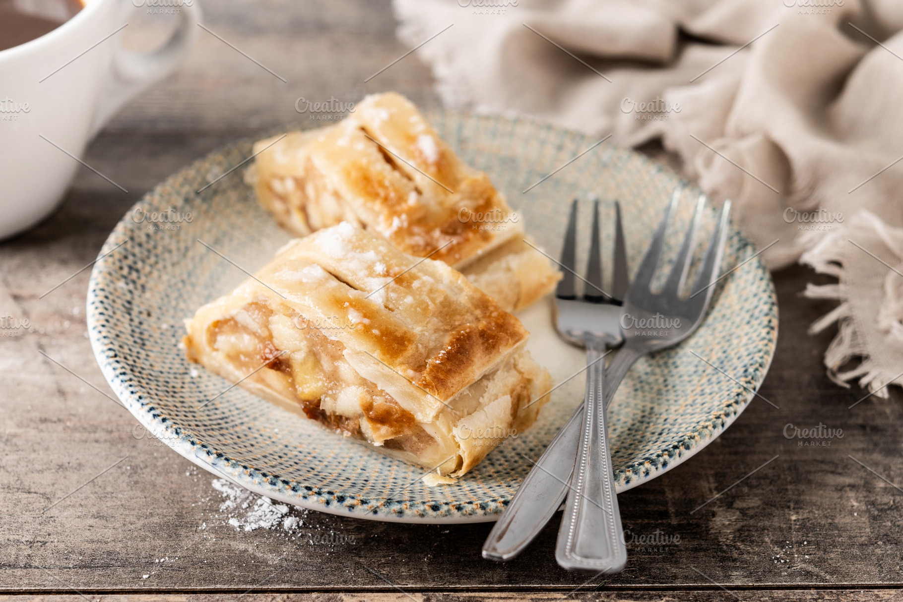 Homemade apple strudel slice, a Food & Drink Photo by etorres69