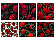 Seamless Red Rose Pattern, an Illustration by Craft Nest (Thumbnail 2 of 6)