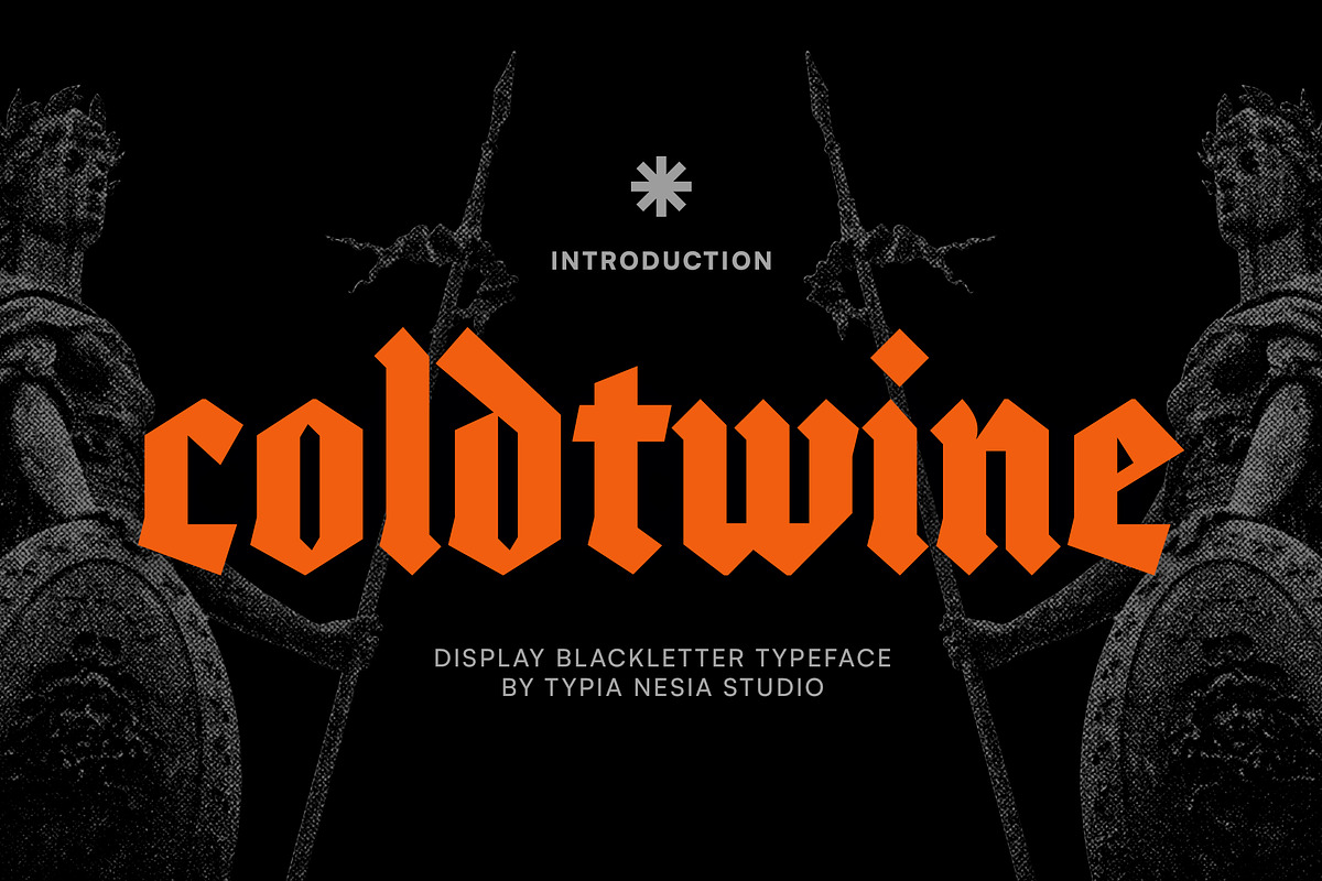 Coldtwine - Bold Gothic Blackletter, a Blackletter Font by Typia Nesia (Photo 1 of 12)