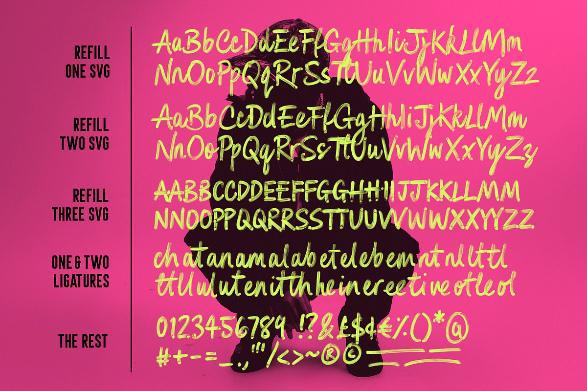 Refill SVG Marker Font Set, a Handwritten Font by Sam Parrett (Photo 9 of 9)