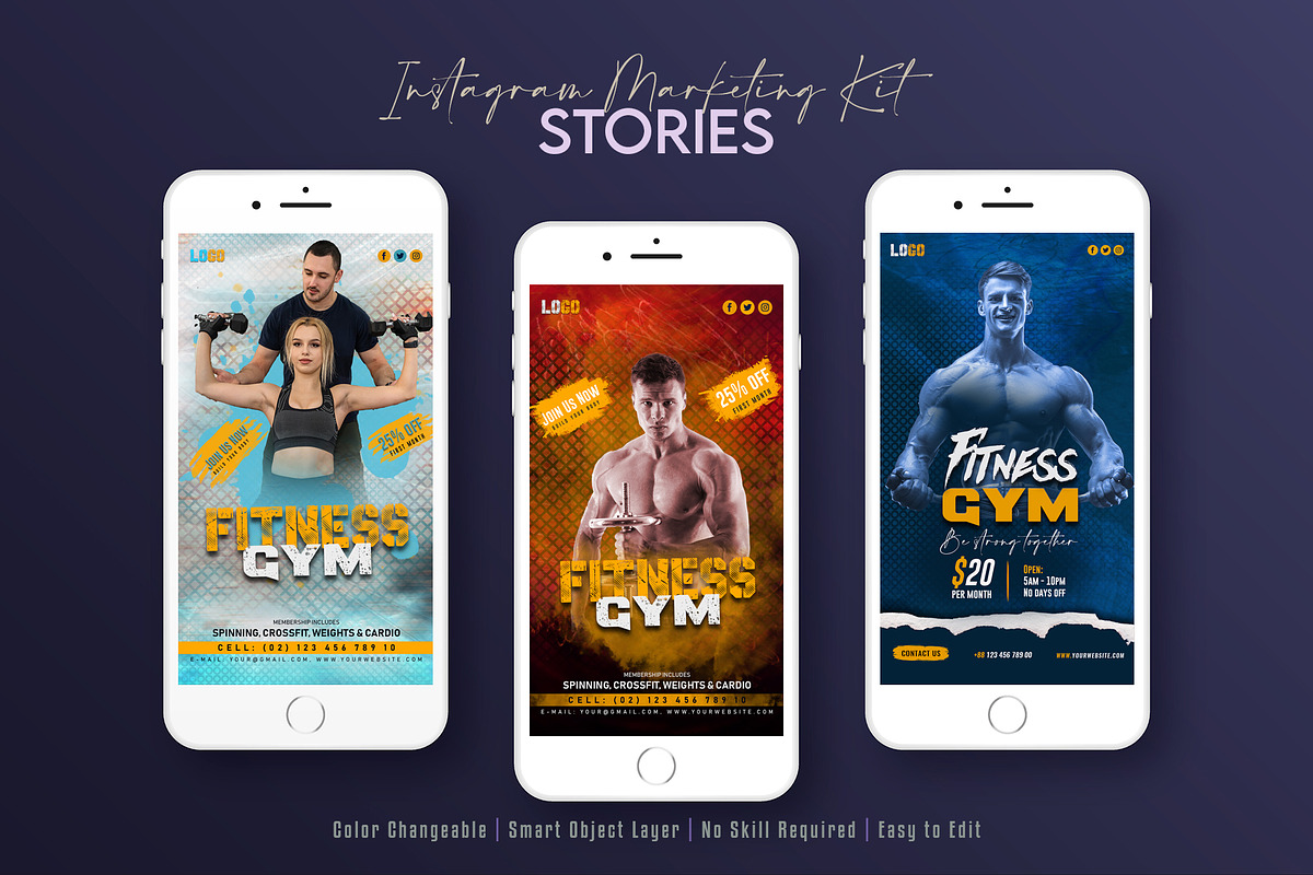 Fitness Gym Social Media Template, a Social Media Template by Creative_View (Photo 7 of 8)