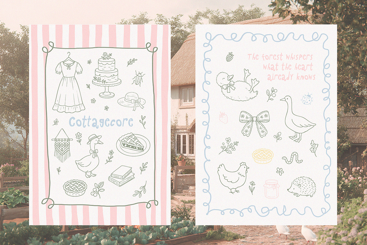 SECRET GARDEN - Cottagecore line art, a Seasonal Illustration by Madiwaso (Photo 9 of 10)