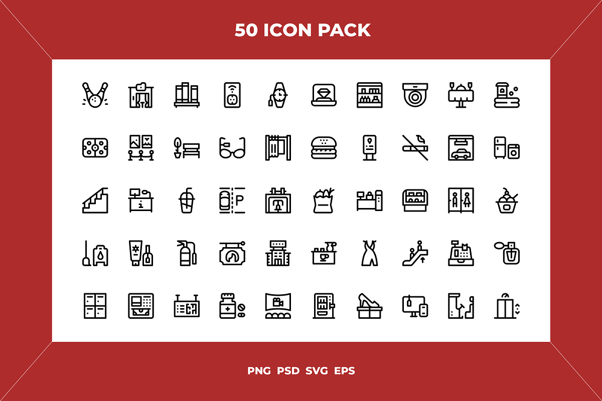 Mall icons, an Outline Icon by Wencory (Photo 1 of 2)