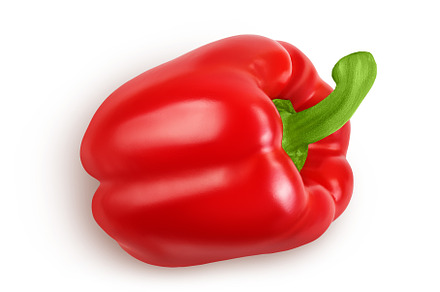 red sweet bell pepper isolated on, a Food & Drink Photo by NataPhoto