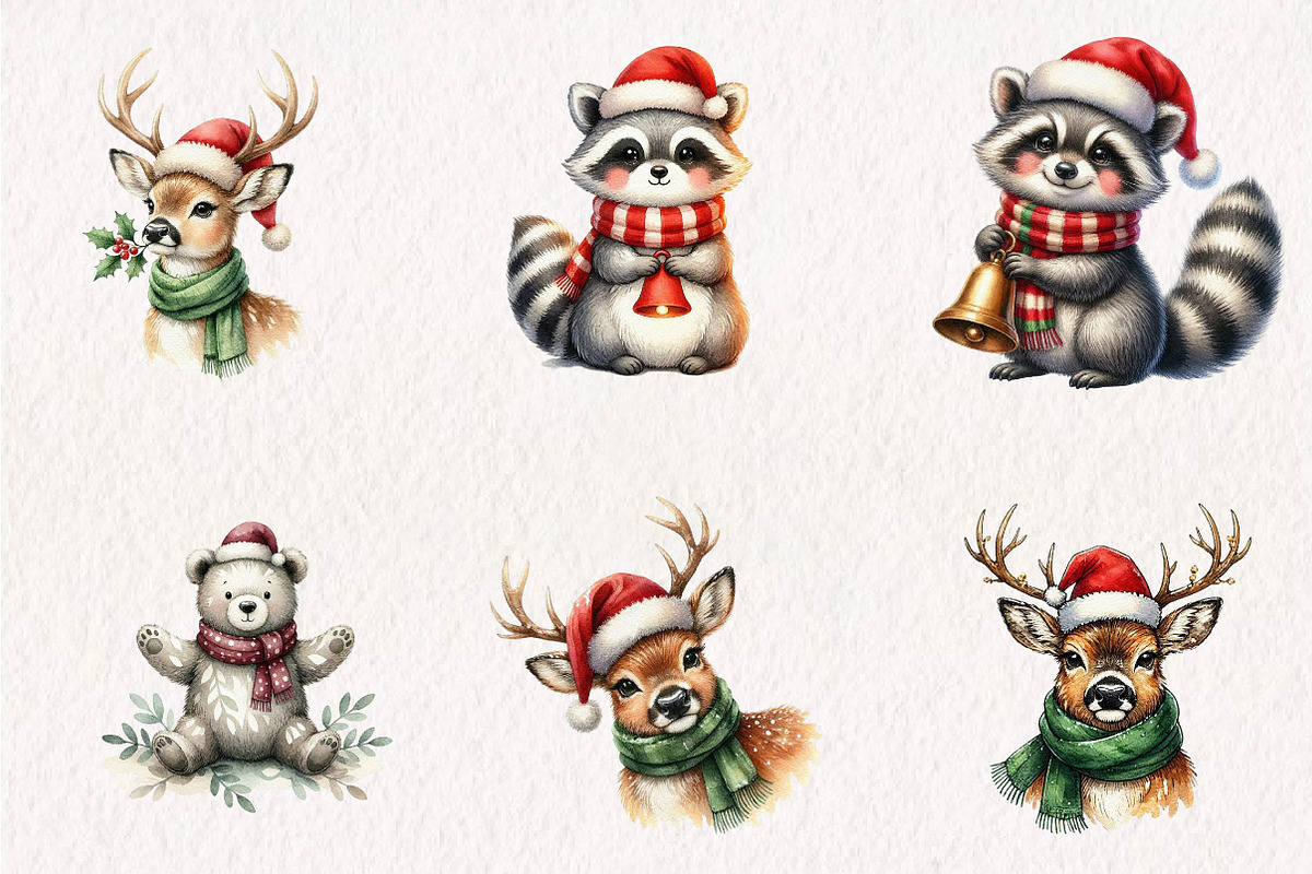 Watercolor - Cute Animals Png, a Seasonal Illustration by CreationArt (Photo 2 of 7)