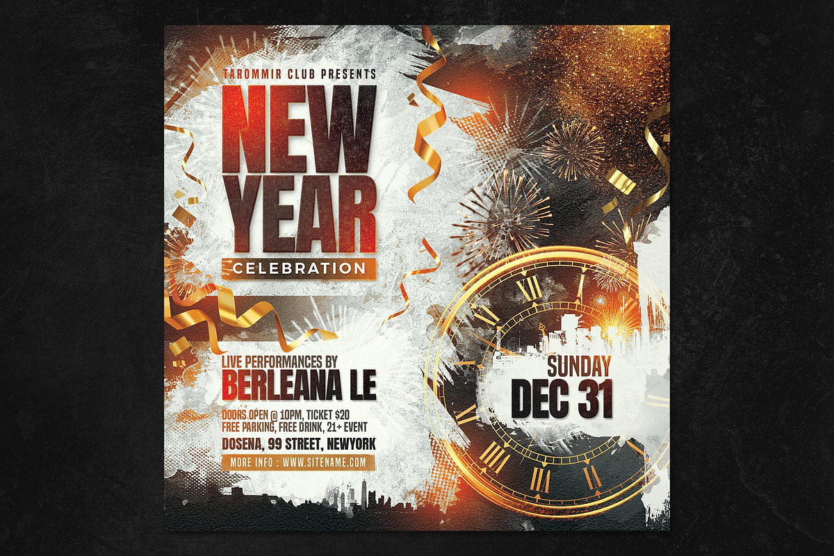 New Year Celebration Flyer, a Flyer Template by Tarommir (Photo 2 of 3)
