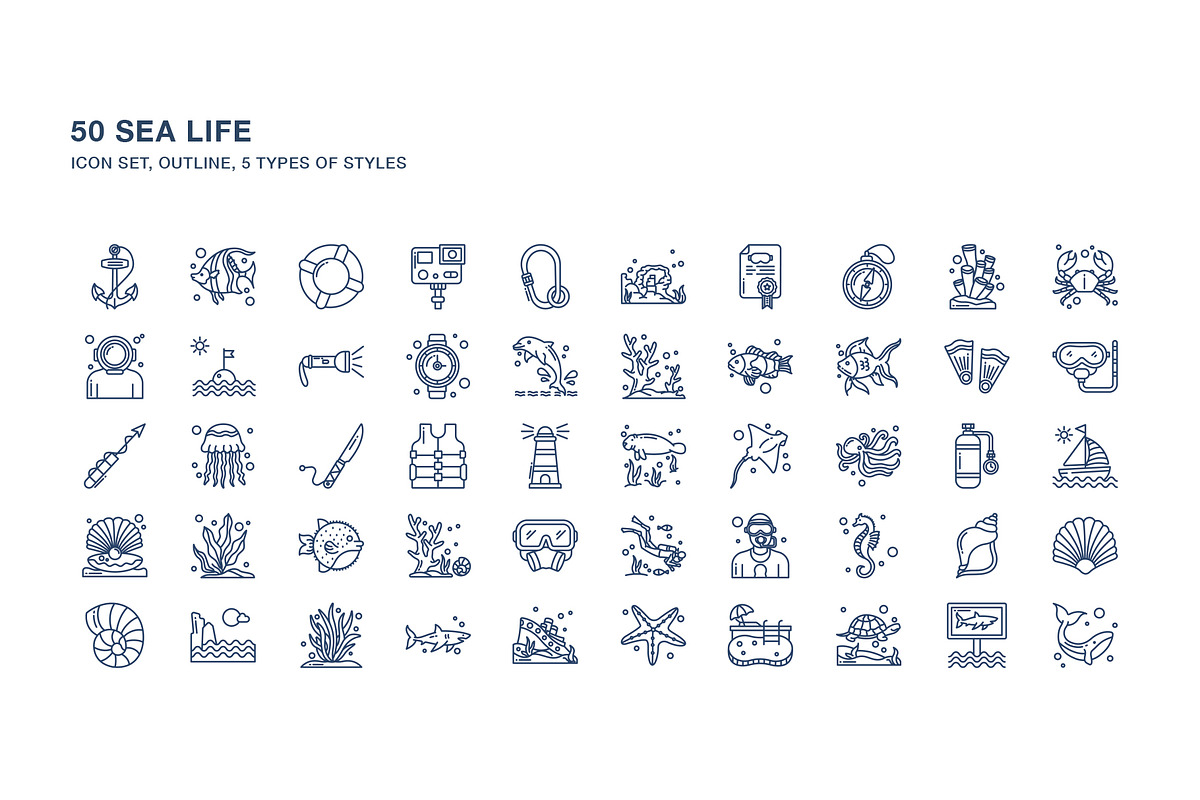 Sea Life icon set, an Icon by Icongeek26 (Photo 2 of 6)