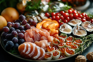 Luxurious seafood platter with fresh, a Food & Drink Photo by Pixeness Studio