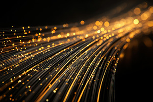 Golden lights in abstract flow, a Photo by Beautiful things