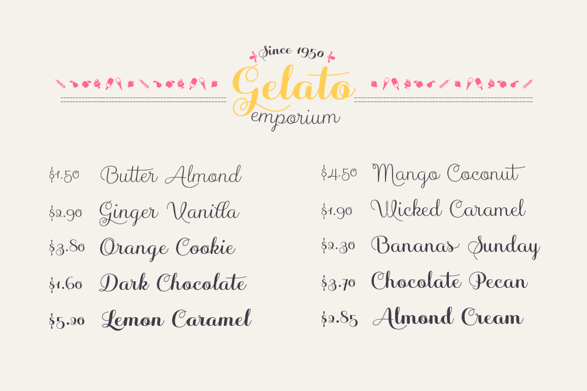 Sabores Script preview 2