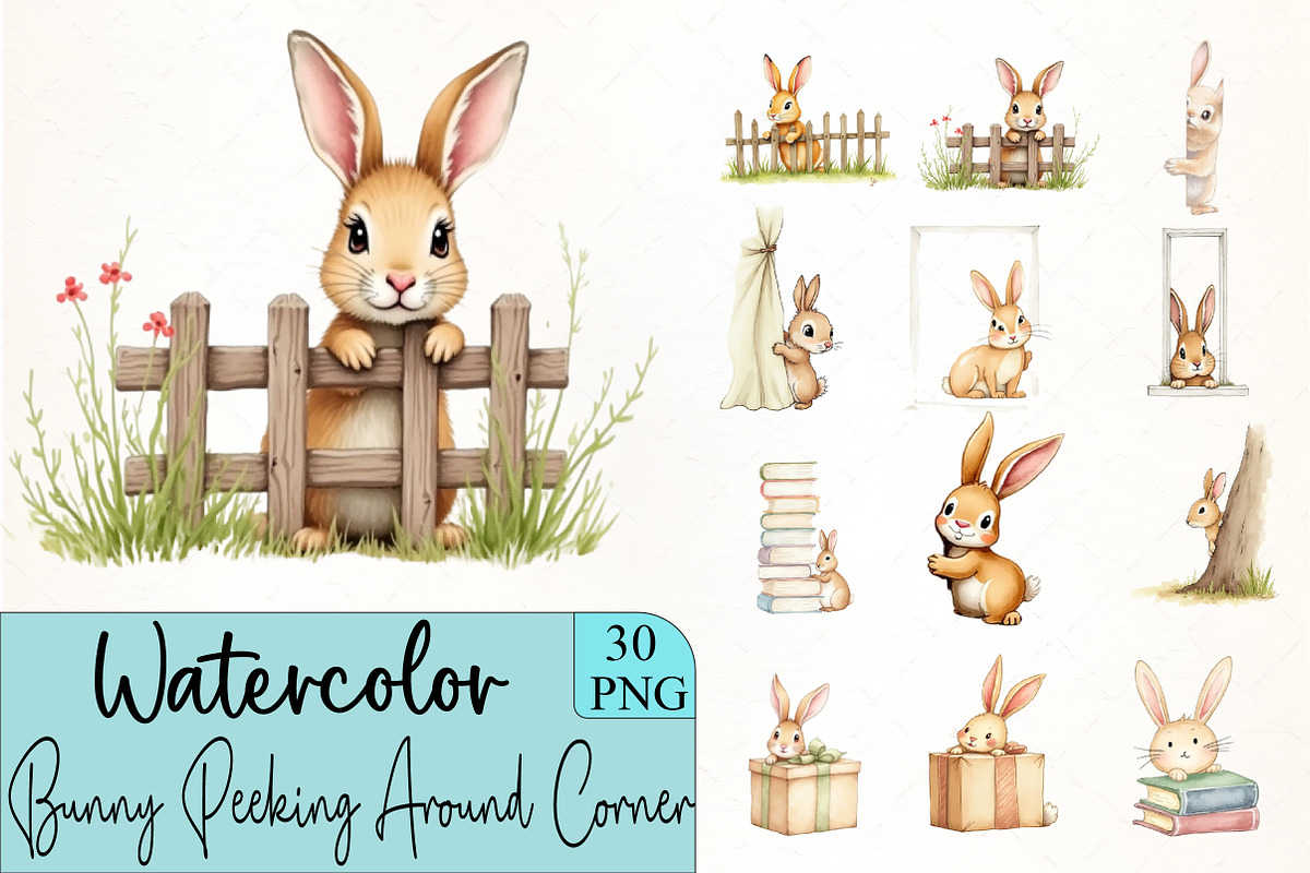 Bunny Peeking Around Corner, an Illustration by CrexoraLab (Photo 1 of 5)