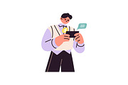 People using smartphones set, a Person Illustration by PaperTrident (Thumbnail 9 of 11)