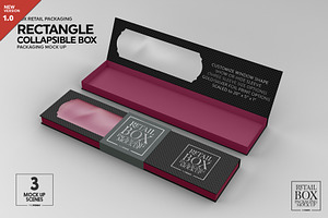 Rectangle Collapsible Box Mockup