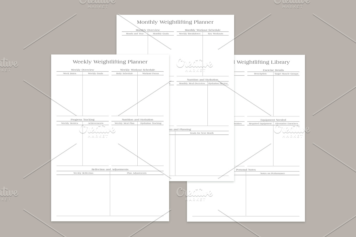 Fitness Planner Pages Set V-13, a Stationery Template by shahsoft (Photo 3 of 3)