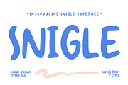 Snigle – Hand-Drawn Playful Display, a Handwritten Font by decographstud (Thumbnail 1 of 7)