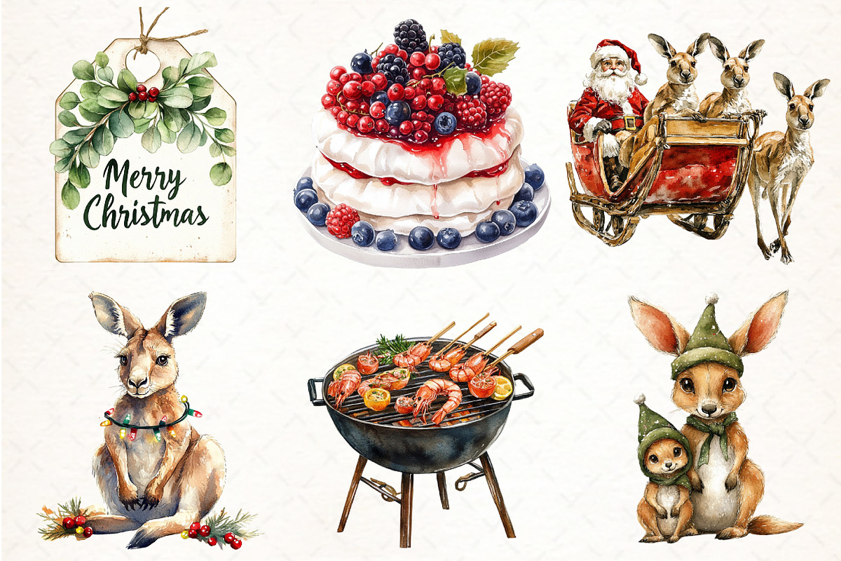 Australian Christmas Clipart, an Illustration by Pixels.Craft (Photo 2 of 6)