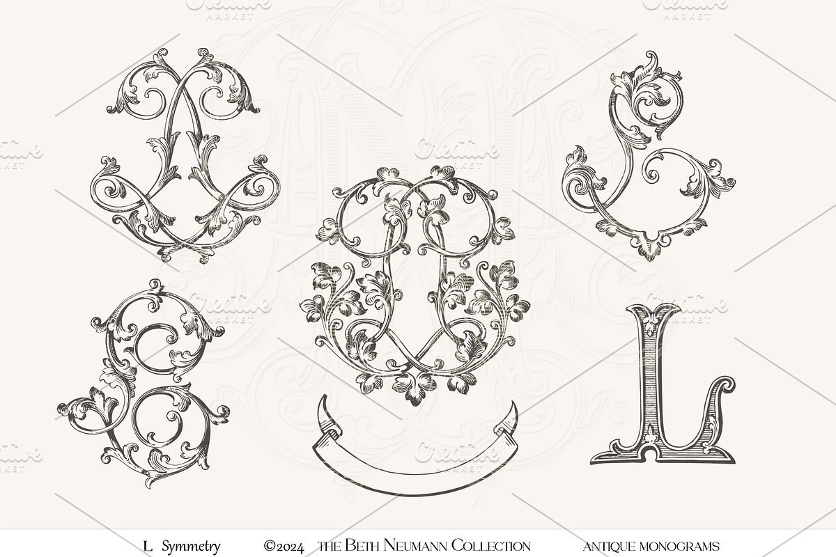 Antique Vintage Monogram Initial L, an Object Graphic by Antique Monograms (Photo 1 of 4)
