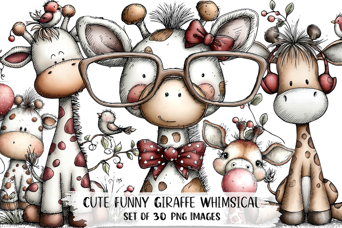 Cute Funny Giraffe - Whimsical Clipa, an Illustration by DreamPrint404 (Photo 1 of 6)