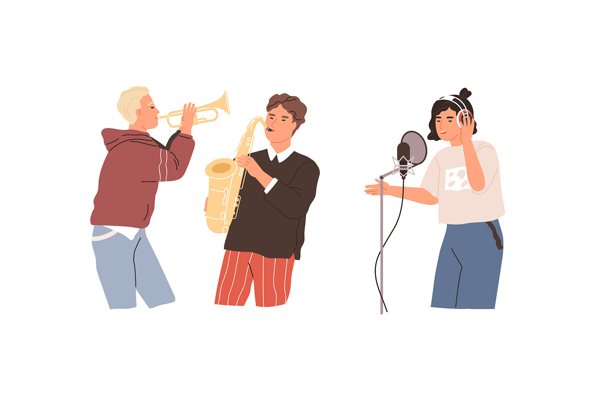People play musical instruments set, an Education Illustration by Good Studio (Photo 4 of 5)