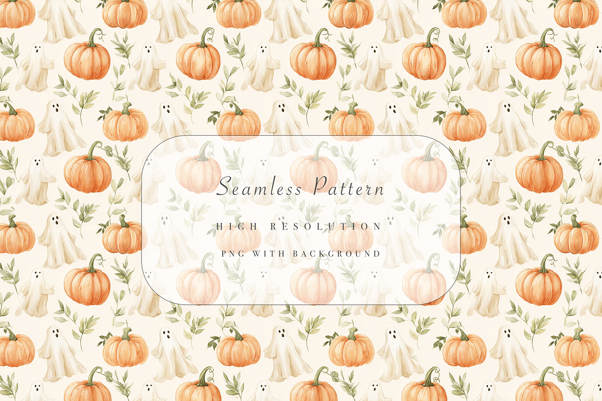 Cute Halloween Seamless Pattern, a Pattern Graphic by Pati Charm Studio (Photo 1 of 7)