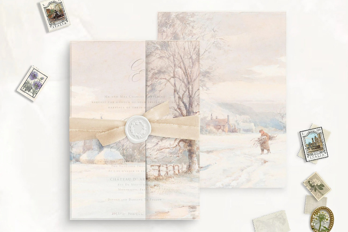 Winter Printable Vellum Jacket, an Invitation Template by SilverJoyAtelier (Photo 1 of 3)