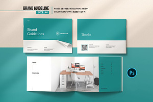 Brand Guidelines Photoshop Template, a Brochure Template by retrographix