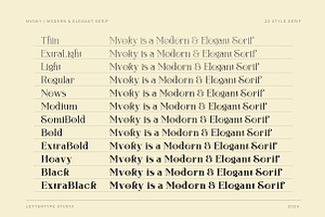 Mvoky Modern & Elegant Serif Family