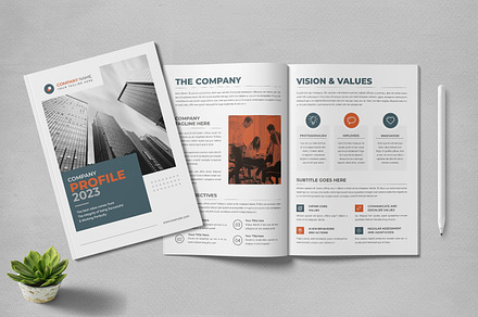 Trendy Company Profile Template, a Brochure Template by MightyDesign