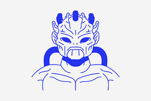 Alien Fighter Warrior Portrait, a Person Illustration by Danil Polshin