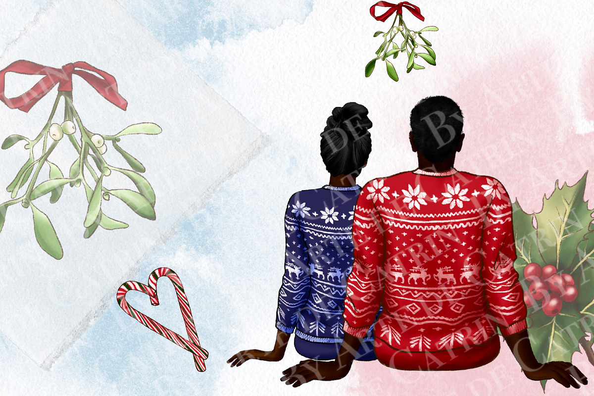 Christmas Family Clipart, CozyWinter, an Illustration by ArtedeCatrin (Photo 7 of 7)