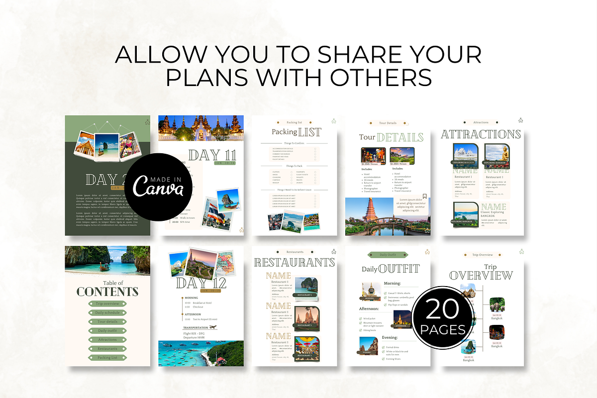 Mobile Travel Itinerary Template, a Templates & Theme by Digital By Nikoleta (Photo 2 of 9)