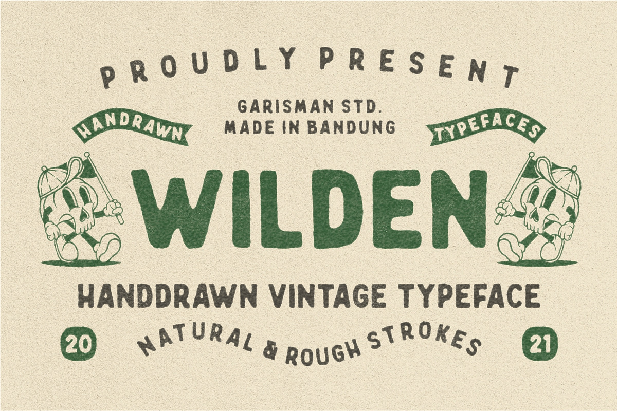 Wilden handdrawn vintage font