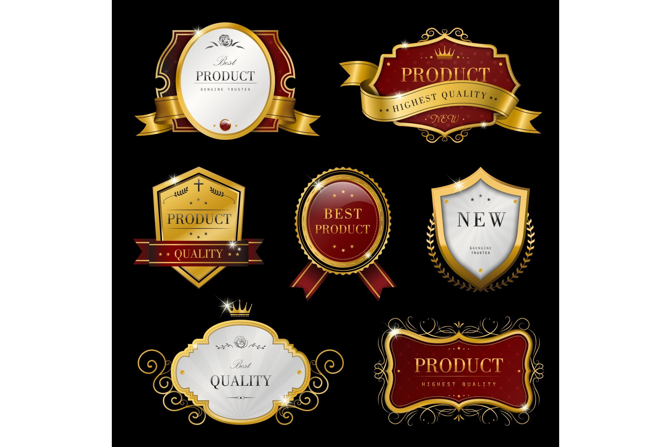 Graceful Premium Golden Labels, a Decorative Illustration by TotallypicRF