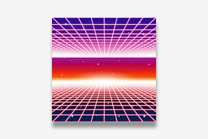 Retro Neon Background With 80s Style