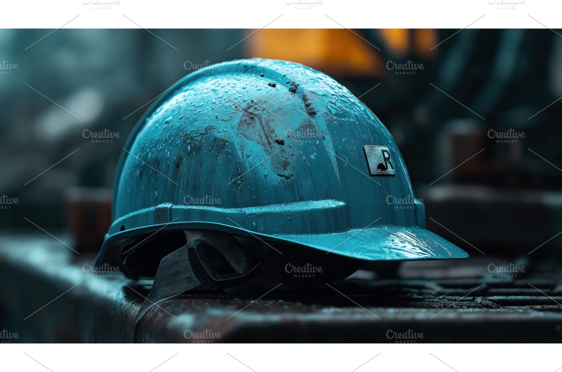 Close-up of a wet blue construction, an Abstract Photo by Sergey Kotenev