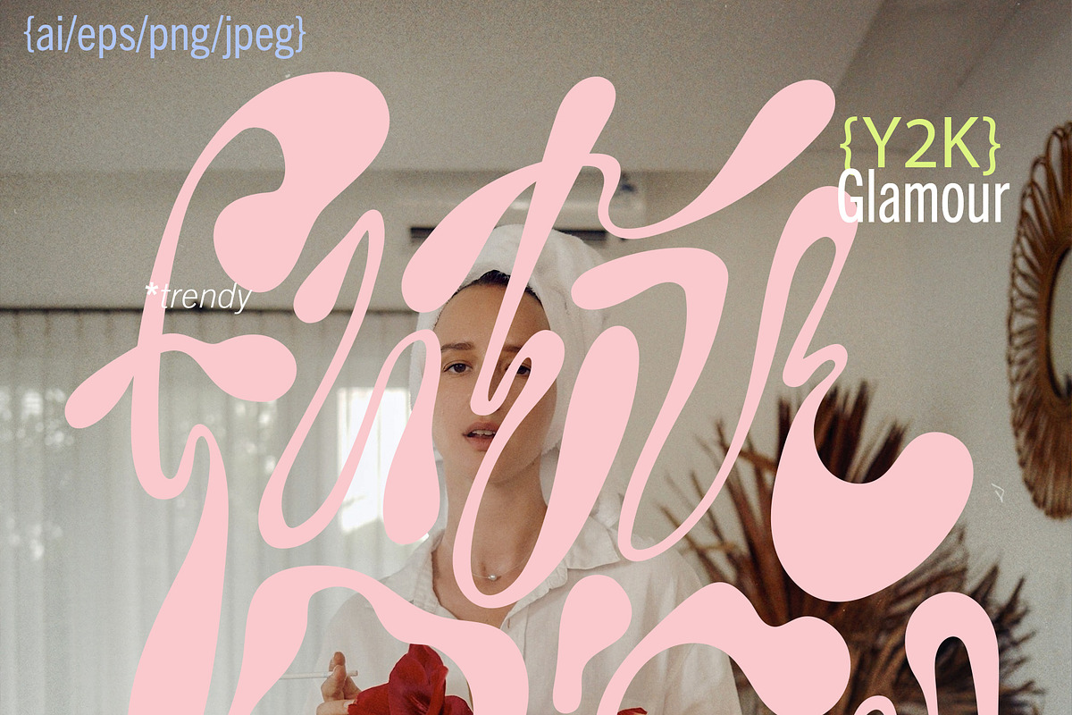 Y2K Lettering Psychedelic Retro Vibe, an Object Graphic by Oksana Trygub (Photo 13 of 19)