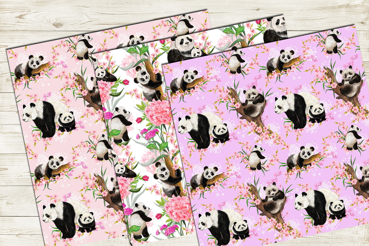 Cute pandas seamless patterns, a Pattern Graphic by MitrushovaArt (Photo 6 of 8)