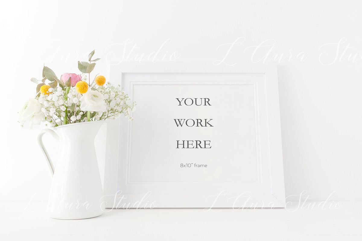 Landscape frame mockup - floral 8x10, a Print Template by L'Aura Studio (Photo 1 of 2)