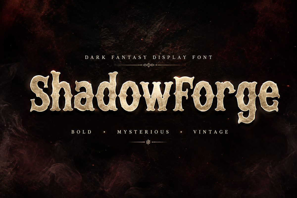 ShadowForge – Fantasy Display Font, a Script Font by Wow Magic (Photo 1 of 5)