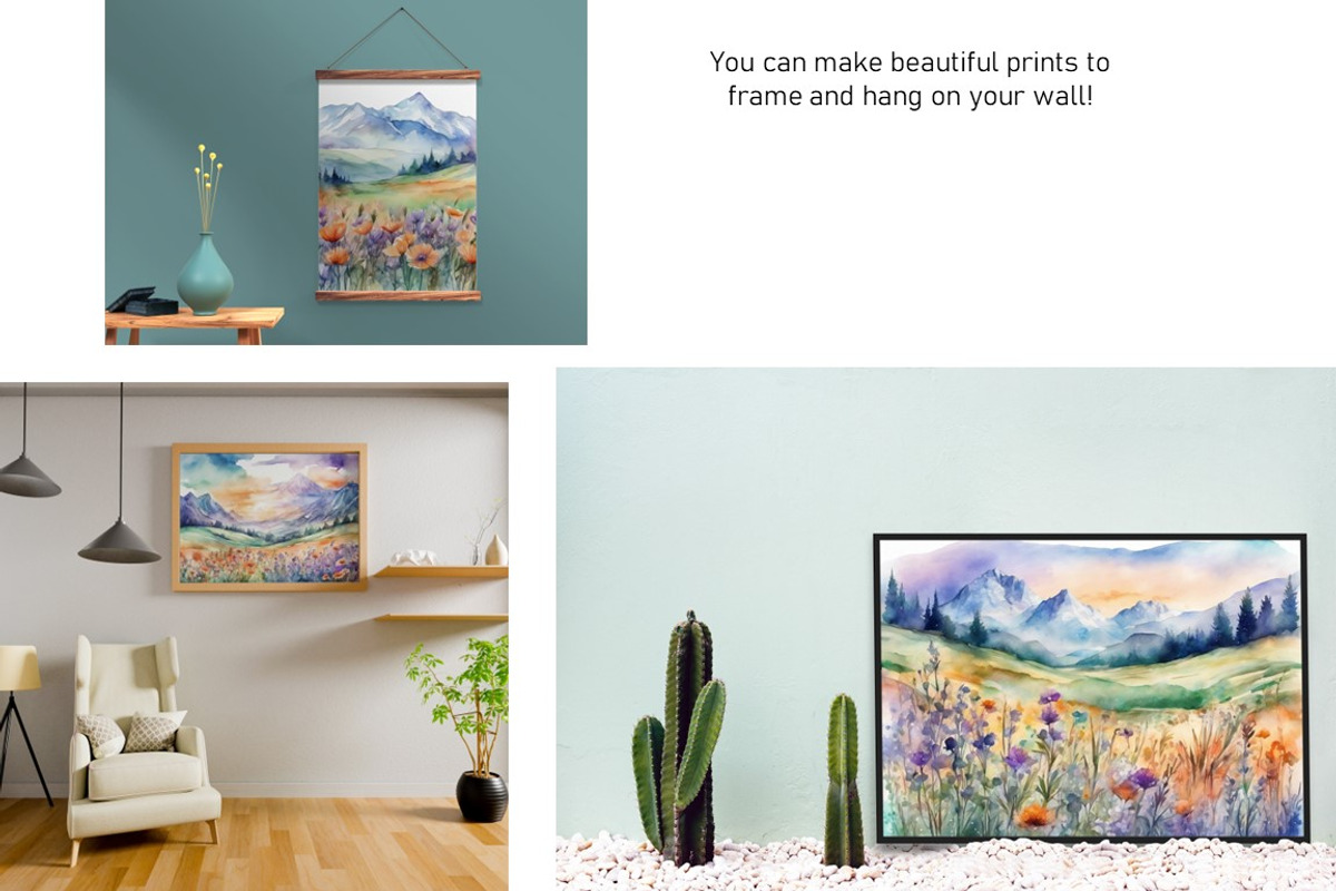 Watercolor Mountain Landscapes Set 5, a Decorative Illustration by Kat's Artful Creations (Photo 4 of 10)