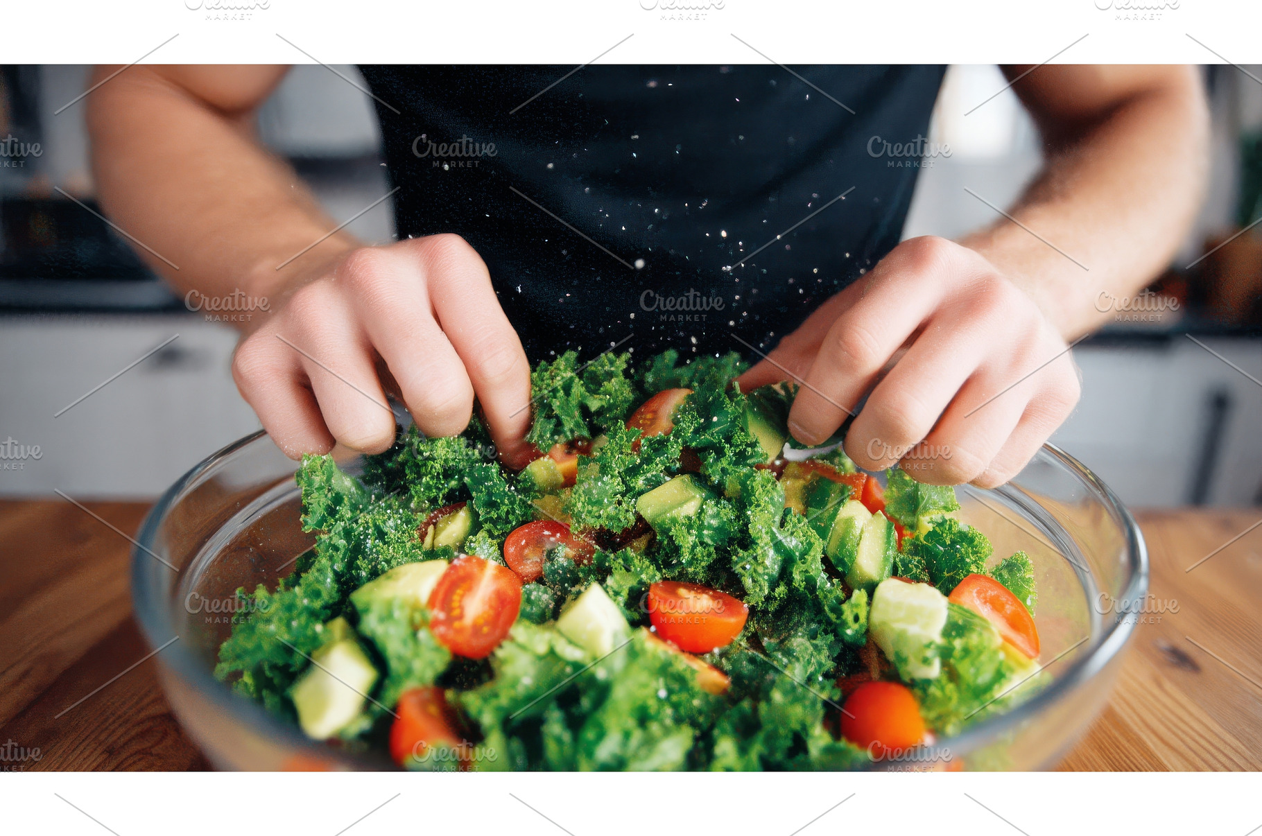 A man is preparing a healthy meal by, a Food & Drink Photo by ZinetroN