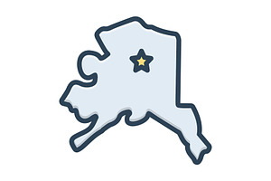 Alaska map color icon, a Duotone Icon by Creative priyanka