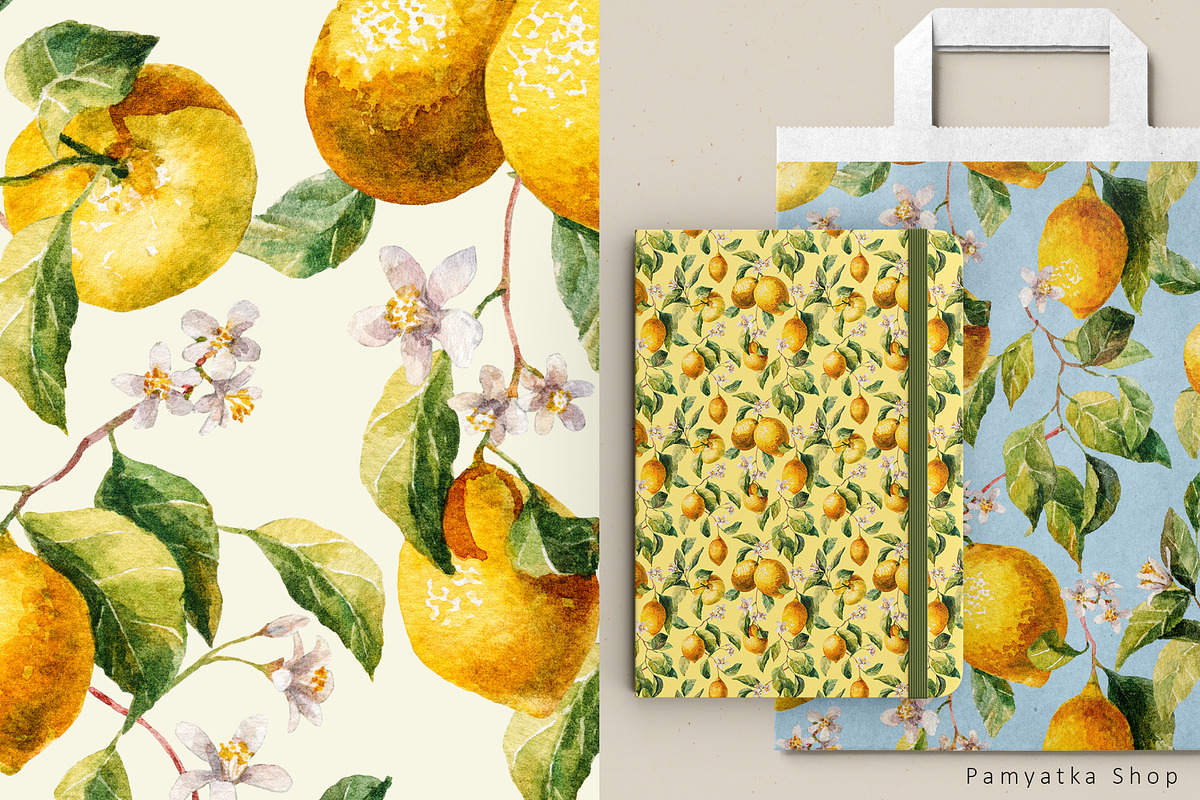 Citrus mood-summer seamless patterns, a Pattern Graphic by Pamyatka Shop (Photo 4 of 13)
