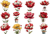 Whimsical Spring Hibiscus Flowers, an Illustration by Designworld (Thumbnail 6 of 7)
